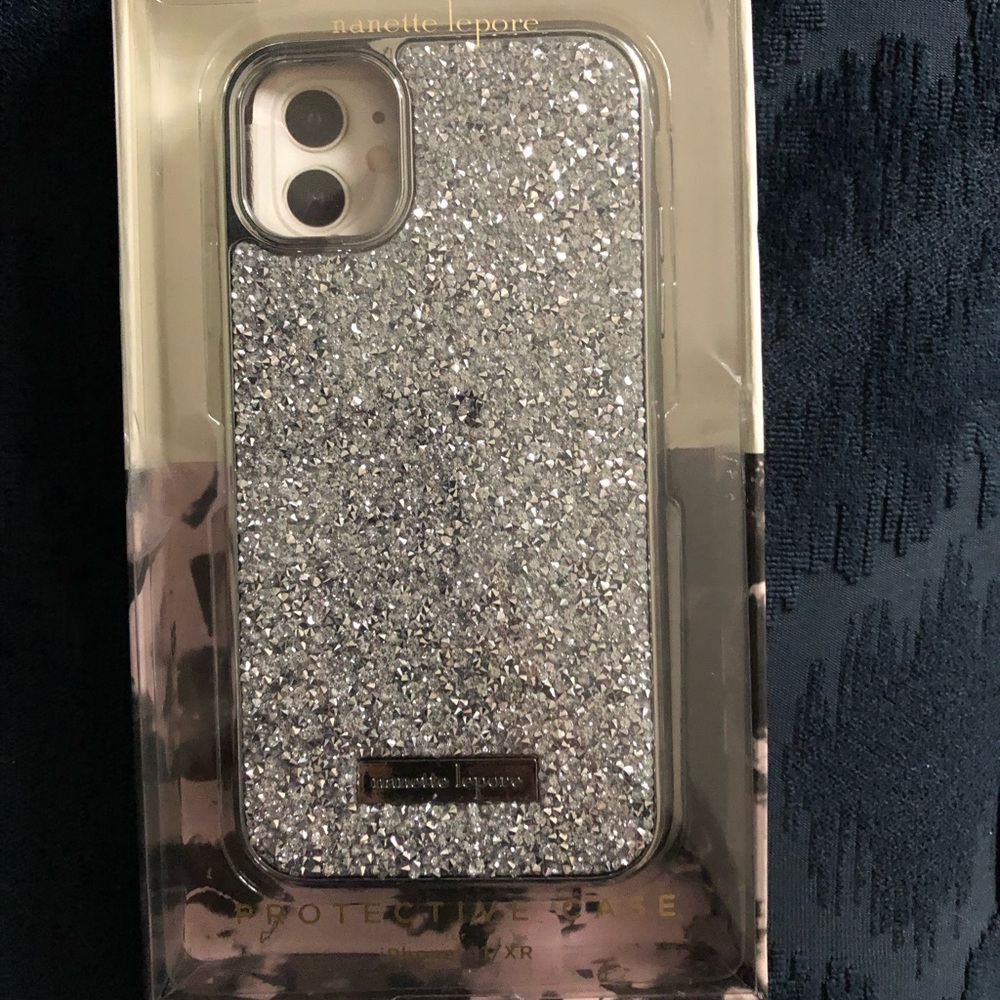 Nanette Lepore Silver Glitter iPhone case 11/XR